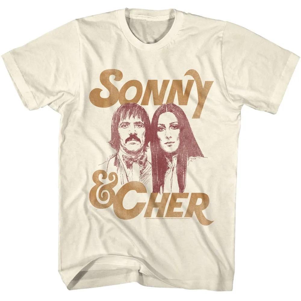 Sonny And Cher Sketched Unisex T Shirt